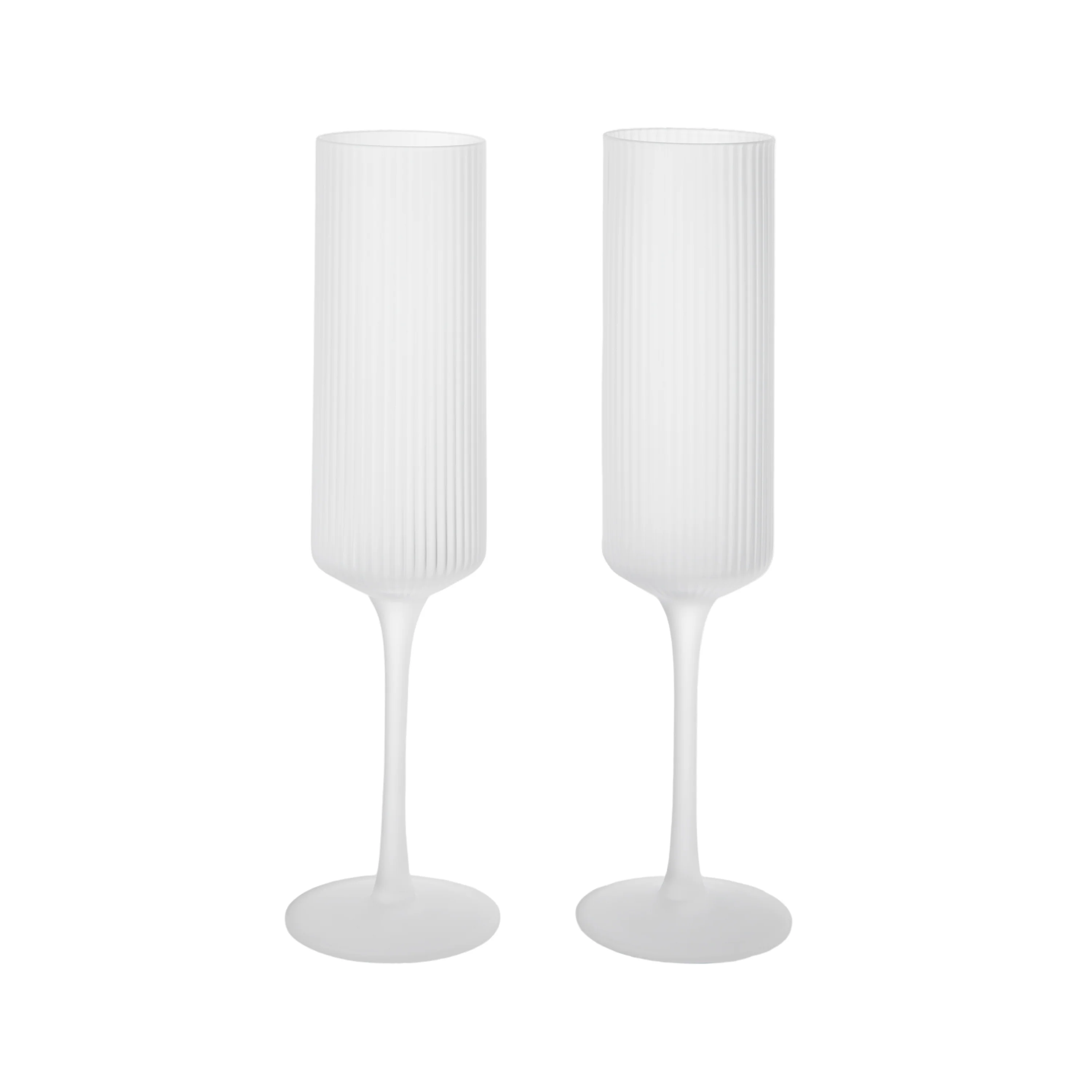 Zestaw kieliszków do szampana RIPPLE FLUTES białe szkło