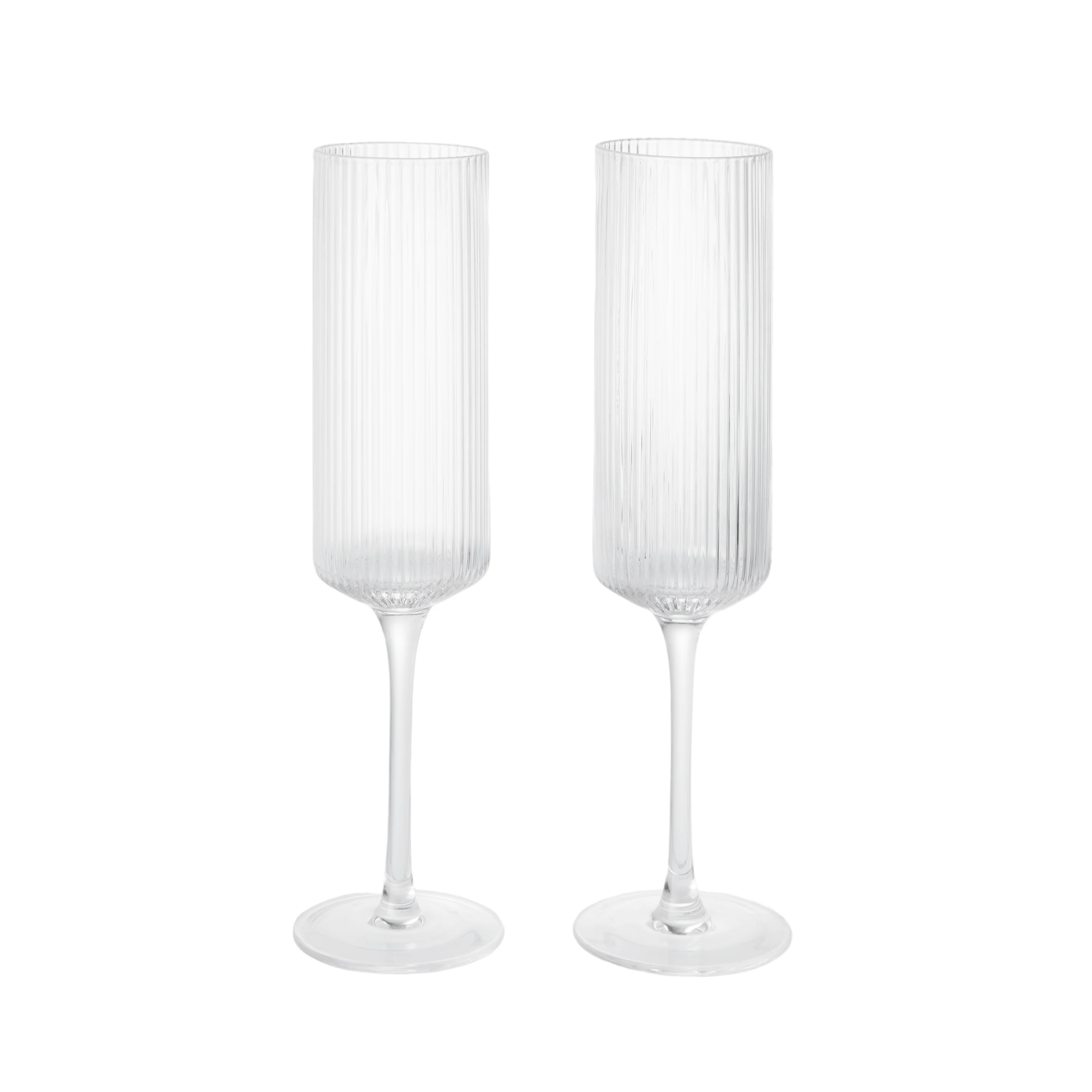 Zestaw kieliszków do szampana RIPPLE FLUTES szklany