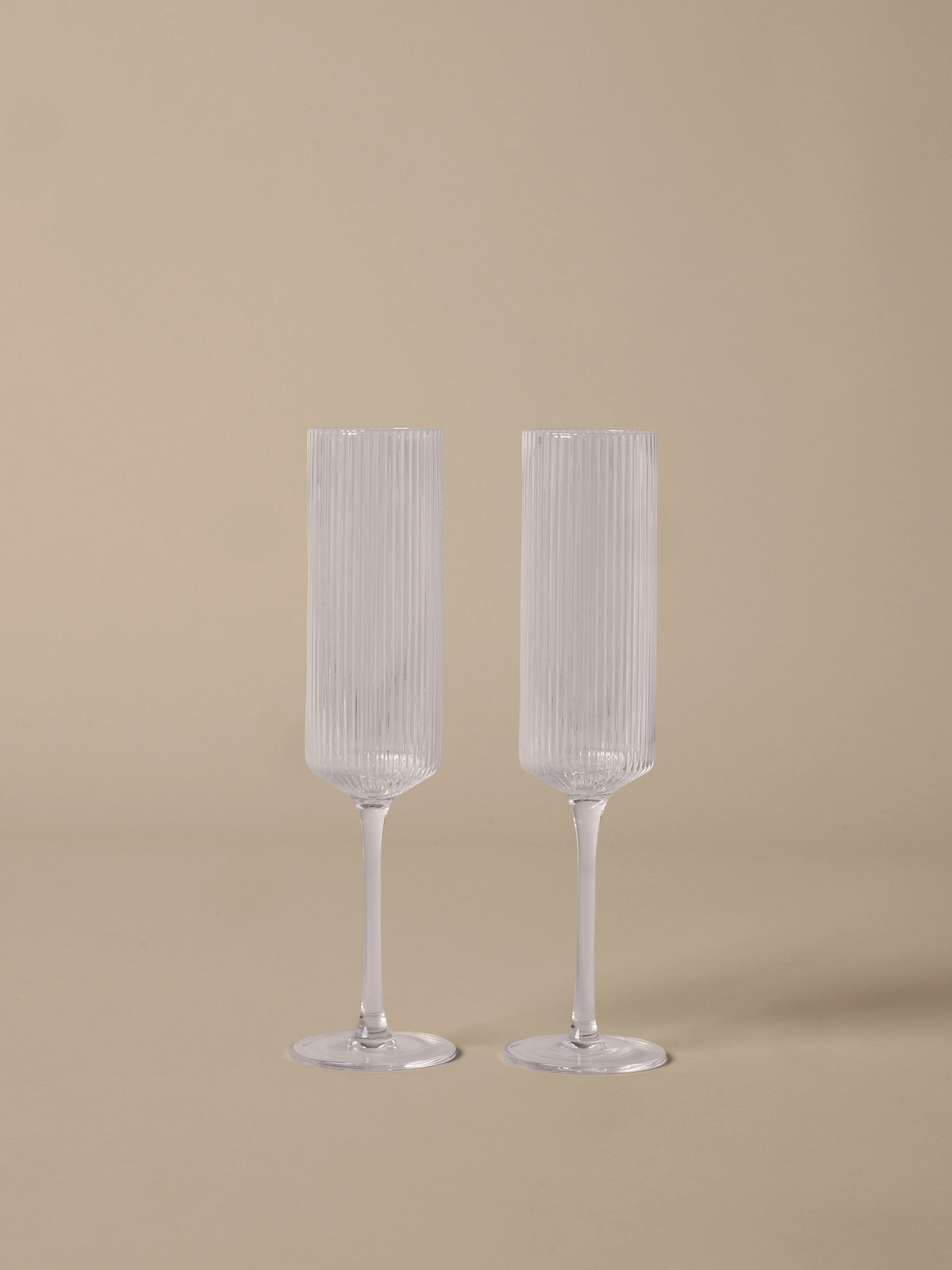 Zestaw kieliszków do szampana RIPPLE FLUTES szklany - Image 4