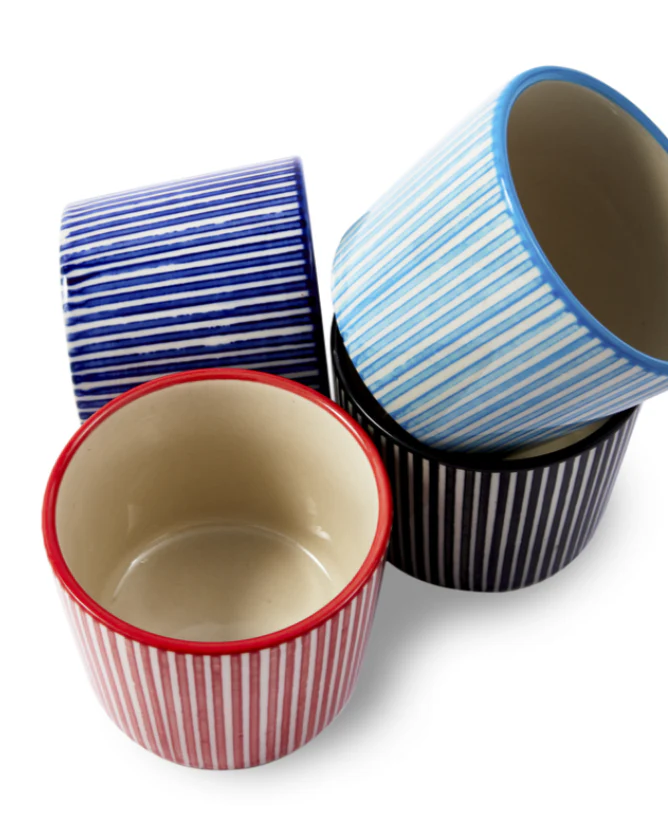 Zestaw kubków do espresso MARINE STRIPED kolorowa kamionka - Image 3