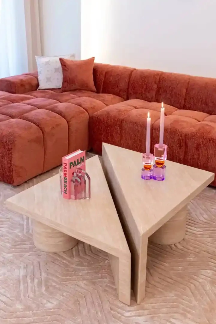 Zestaw stolików kawowych FICTUS beżowy - Image 4