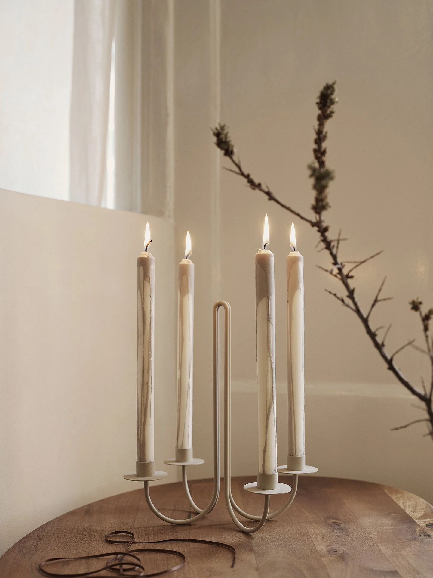 Zestaw świeczek DRYP beżowy z szarym - Image 6