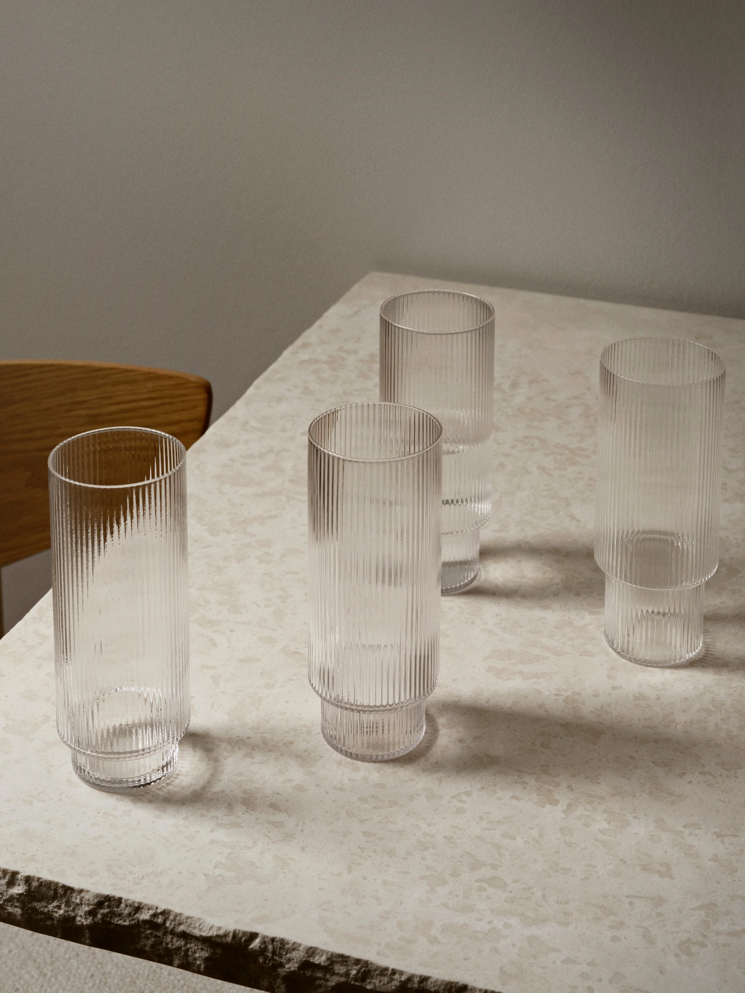 Zestaw szklanek do koktajli RIPPLE LONG DRINK ręcznie dmuchane szkło - Image 3